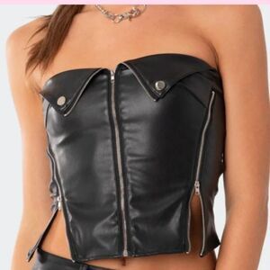 Sam Faux Leather Zip Corset small - never worn
